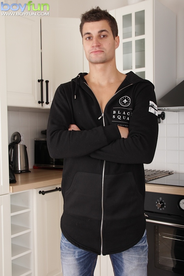 Chose Morandi shows rock hard cock and tight ass in sexy kitchen striptease - XXXonXXX - Pic 1