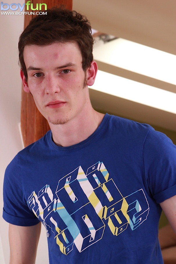 Skinny teen Dominic strokes his shaved dick and spreads his tight ass - XXXonXXX - Pic 1