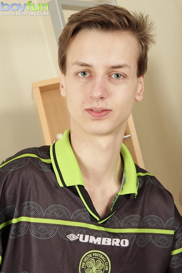 Cute skinny twink fingers his hairy asshole then cums hard on soccer ball - XXXonXXX - Pic 1