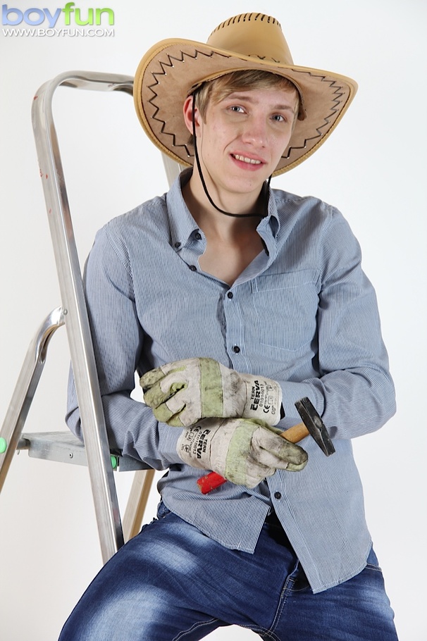 Rugged blonde cowboy rubs his beautiful cock and shows off perfect ass - XXXonXXX - Pic 1