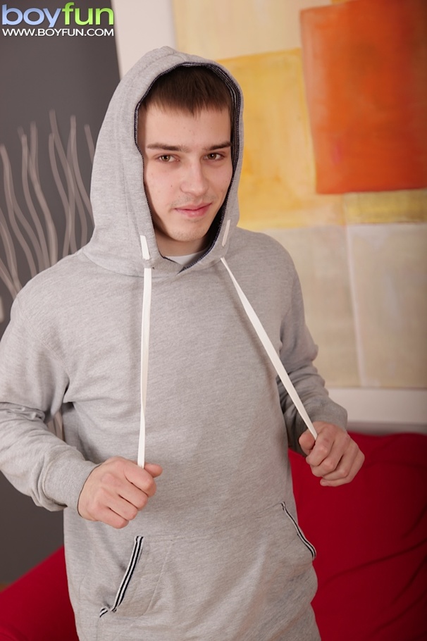 Hot guy in gray briefs has a great time playing with his big junk - XXXonXXX - Pic 1