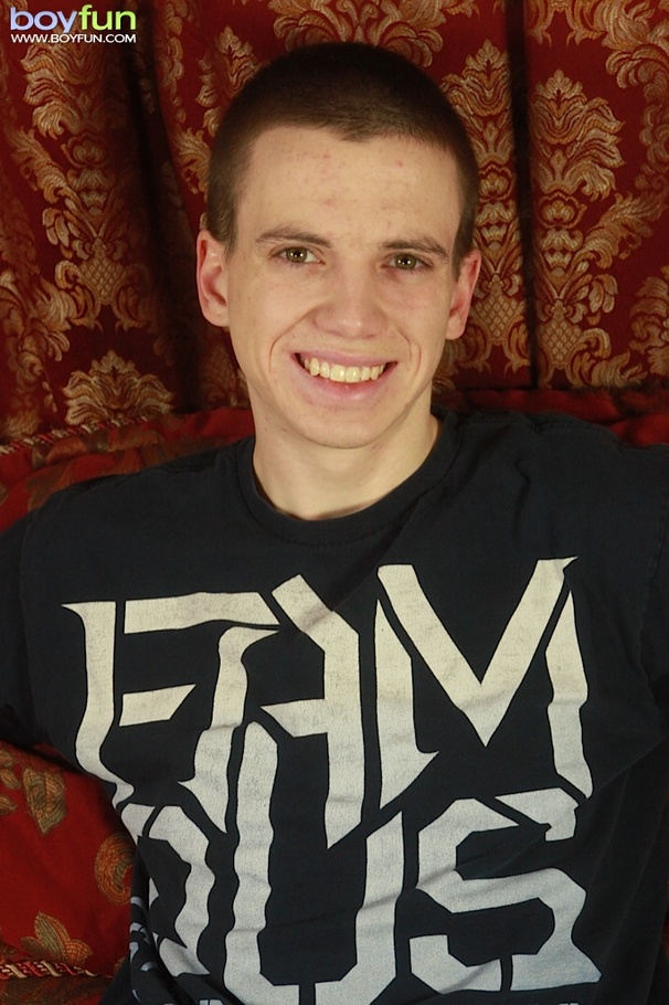 Twink with sexy chest tattoo has fun stroking his hard cock - XXXonXXX - Pic 1