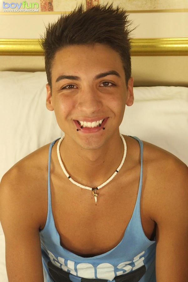 He beats off so hard and his cock gets so hard that he unloads his cum on himself - XXXonXXX - Pic 2