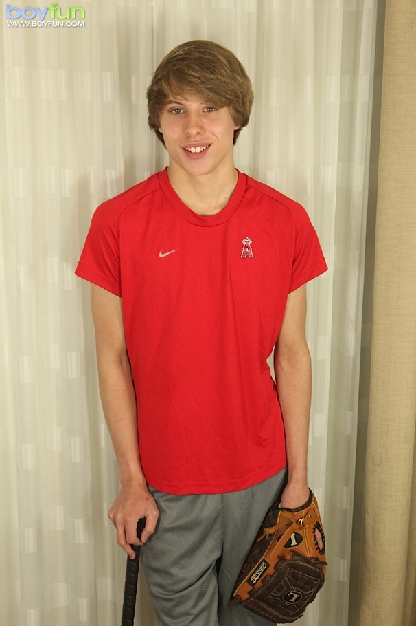 A baseball glove for this pervert to stroke his cock and cum on it - XXXonXXX - Pic 1