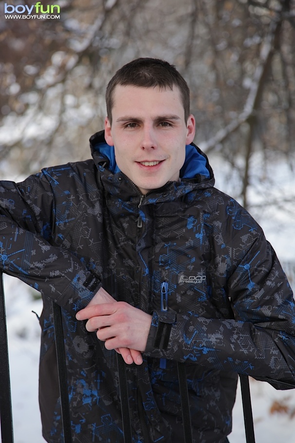 Cold weather made this youth horny to show his boxers and masturbate - XXXonXXX - Pic 1