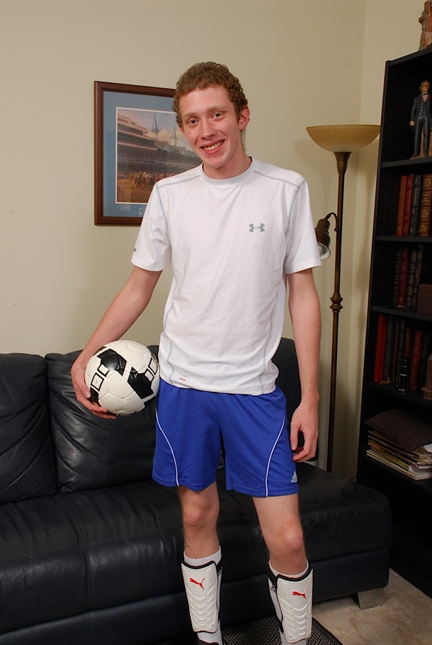He found soccer so tiring but gets enough energy to grab his cock - XXXonXXX - Pic 1
