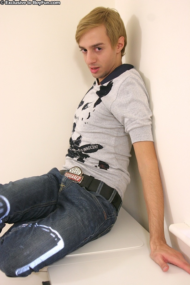 Pretty blond skinny sissy poses in such hot positions with his clothing and shows great ass - XXXonXXX - Pic 2