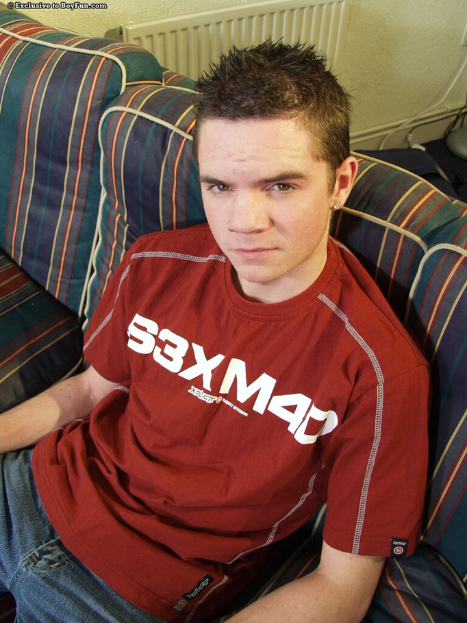 Young gay teen strips down naked on the couch and gets naughty - XXXonXXX - Pic 1