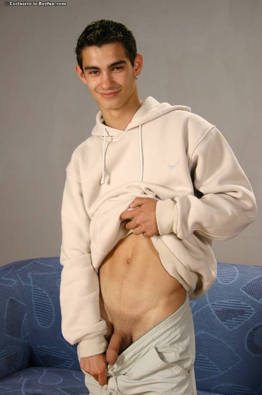 Hung man with green jacket shows off his steel hard abs - XXXonXXX - Pic 5