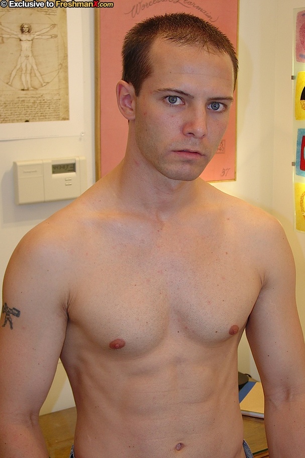 Foxy dude slowly strips off his blue polo and jeans then reveals his stud body before he strips down his red brief and expose his big dick on a black couch. - XXXonXXX - Pic 2