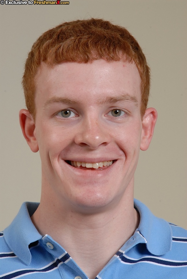 Redhead hottie shows his thin muscular body as he strips off his blue and black shirt and gray shorts before he peels down his black boxers and strokes his large dick on a wooden stool. - XXXonXXX - Pic 2