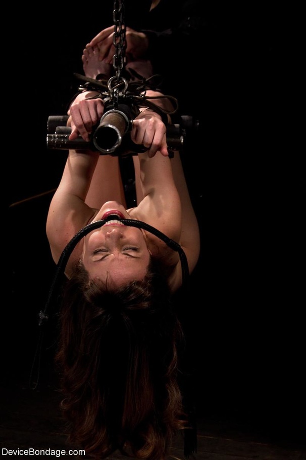 Submissive lady is hung to a steel rod by h - XXX Dessert - Picture 9