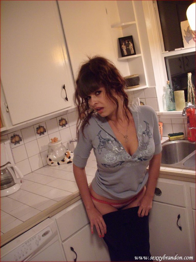 Smoking hot brunette slowly takes off her g - XXX Dessert - Picture 2