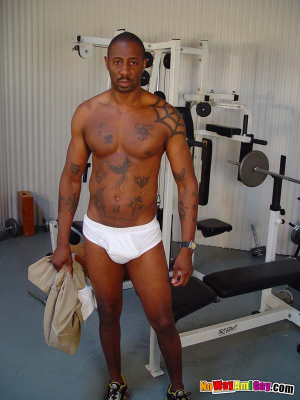 Tatted up black man uses a cock ring while  - XXX Dessert - Picture 4
