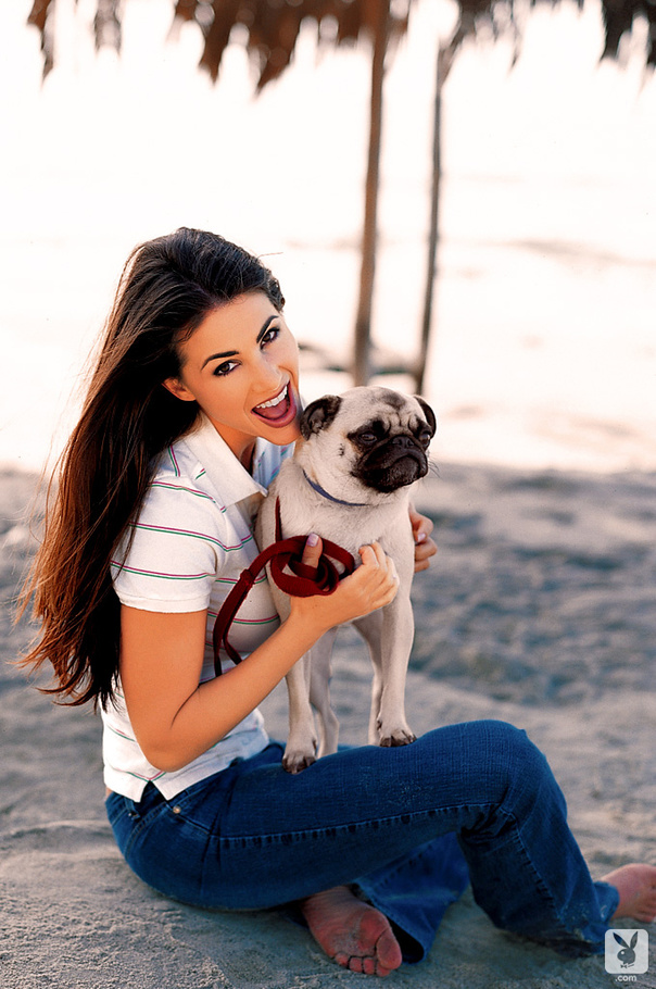 Sexy brunette dog lover in hot outfits disp - XXX Dessert - Picture 3