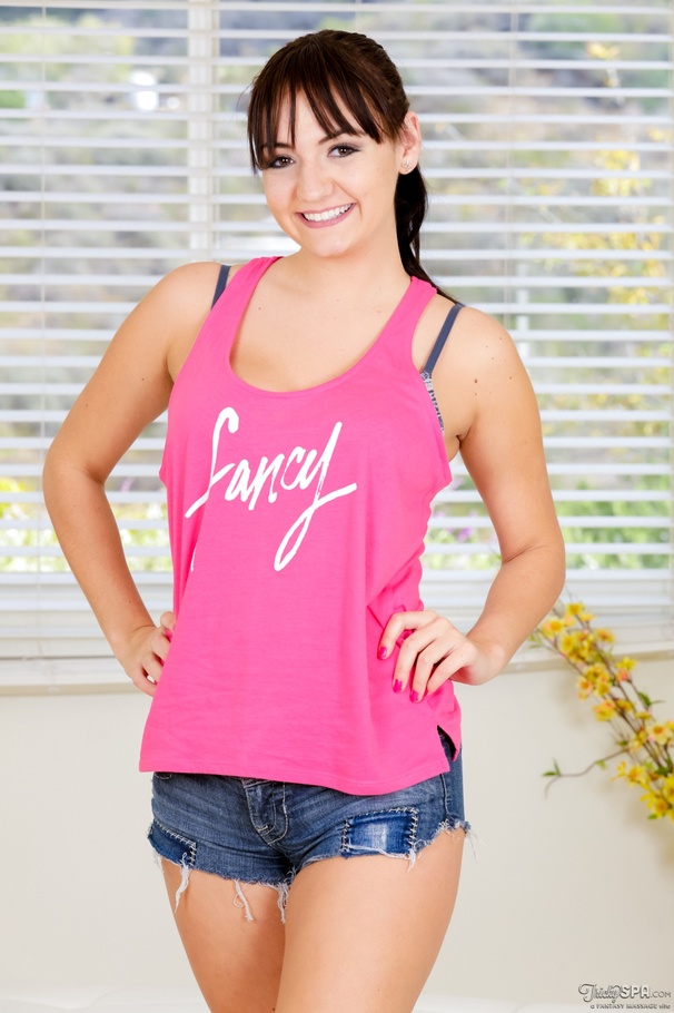 Cherry in pink top and jeans shirts massage - XXX Dessert - Picture 2