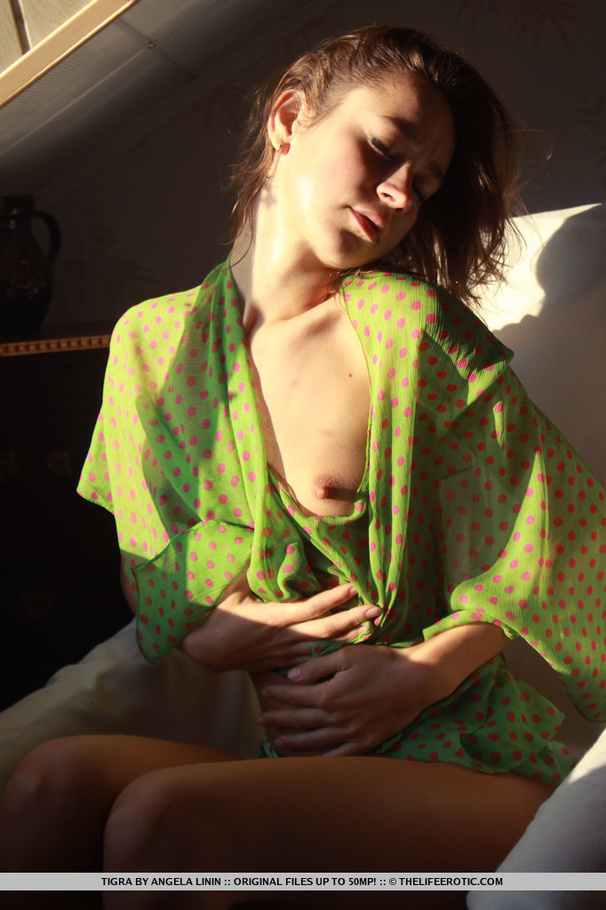 Fit girl in loose shirt gets naked next to  - XXX Dessert - Picture 3