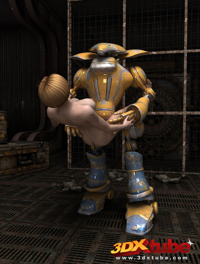 Blonde girl's pussy is pleasured by a huge robot on - Picture 3
