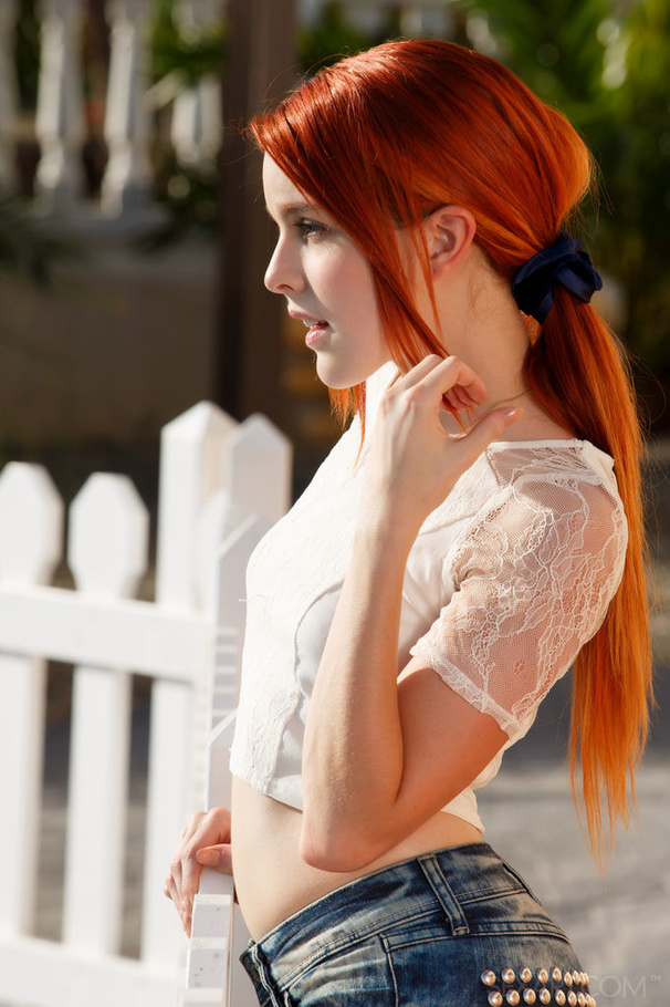 Stunning redhead goes out, gets naked, and  - XXX Dessert - Picture 2