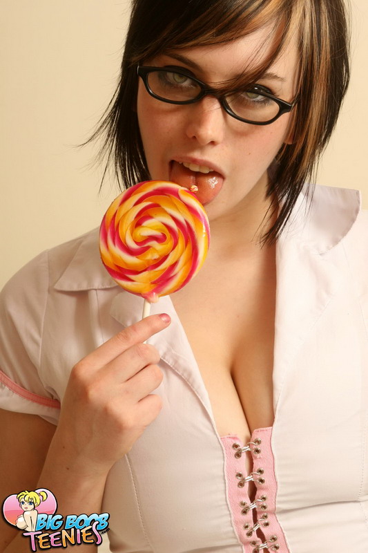Extra hot brunette in white shirt and check - XXX Dessert - Picture 3