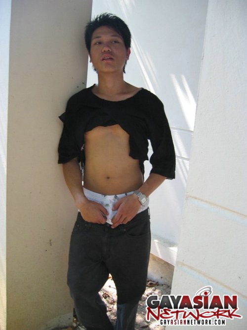 Asian stud pose outdoor before he goes insi - XXX Dessert - Picture 2