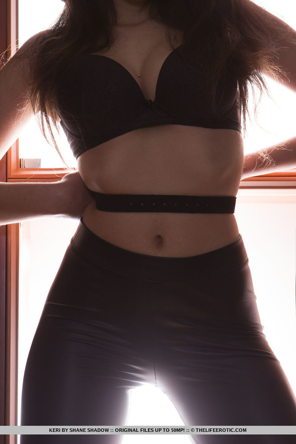 Cute brunette in black pants and top models - XXX Dessert - Picture 3