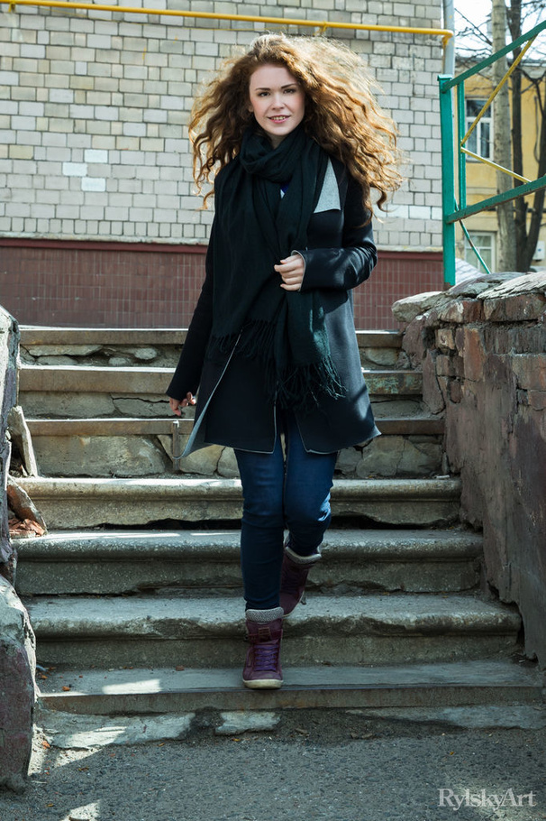 Skinny babe is rolling in sexy poses on pat - XXX Dessert - Picture 16