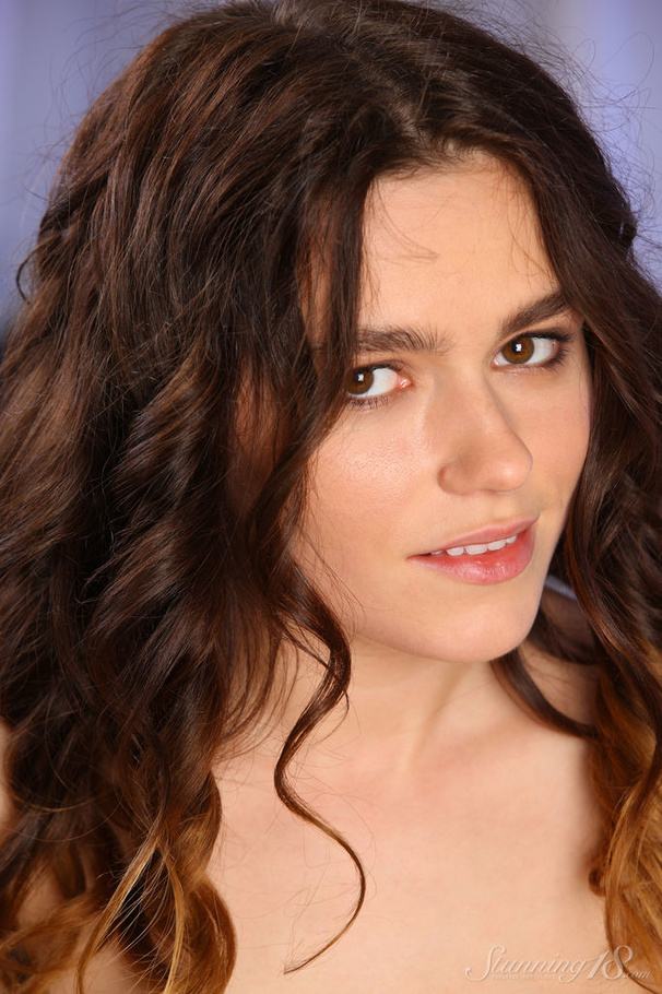 Curly haired brunette with hazel eyes strip - XXX Dessert - Picture 16