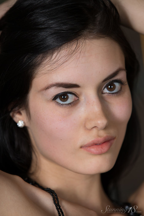 Dark haired women in white slip poses artfu - XXX Dessert - Picture 16