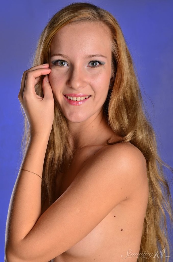 Blonde in cream sweater dress poses artfull - XXX Dessert - Picture 16