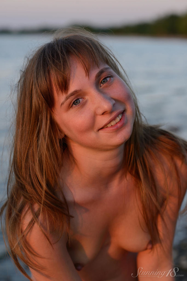Cutesy brunette strips and play on the beac - XXX Dessert - Picture 16