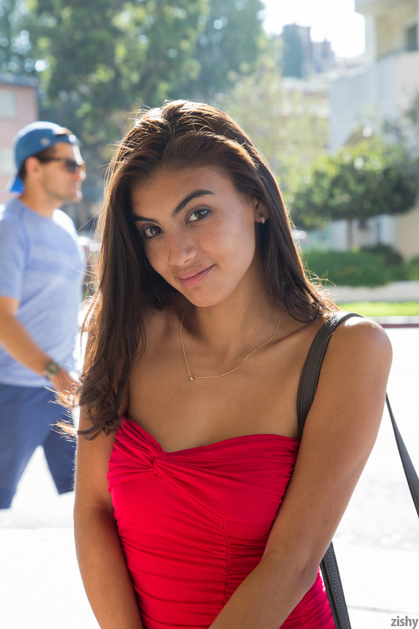 In public, a ravishing dear in a sizzling r - XXX Dessert - Picture 1