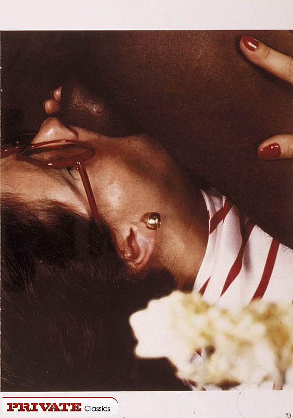 Alluring chick sits on a brown couch and te - XXX Dessert - Picture 8