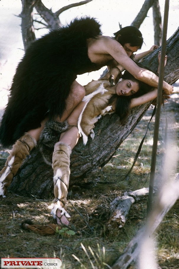 Steaming hot cave chick with smoking hot body shows her lusty pussy wearing her brown fur coat and boots before she lets a horny dude fuck her in different poses in a forest. - XXXonXXX - Pic 8