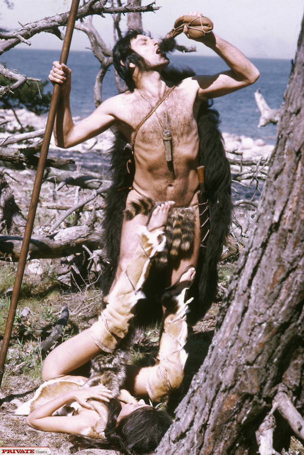 Smoking hot amazon babe in brown and white fur coat and boots displays her indulging body before she gets abducted by a hunk cave man then lets him fuck her in different styles in a forest. - XXXonXXX - Pic 5