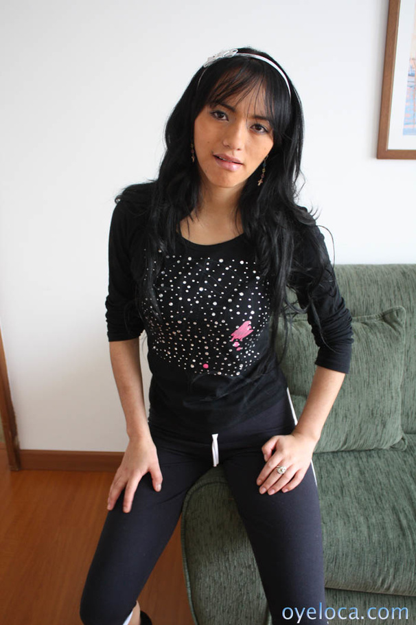 Black haired lass undressing and pleasing g - XXX Dessert - Picture 1