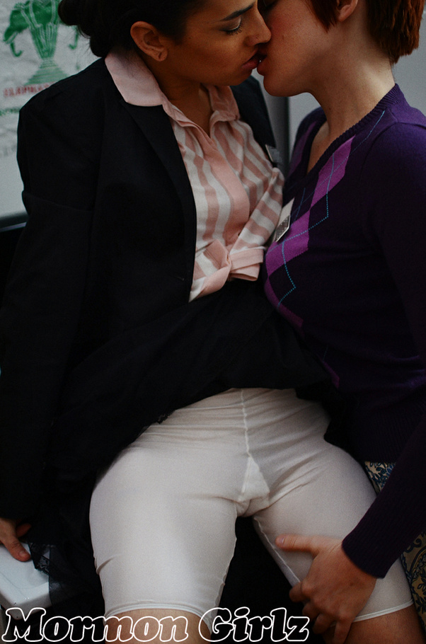 Naughty mormon dykes rubbing clits over those white panties - XXXonXXX - Pic 10