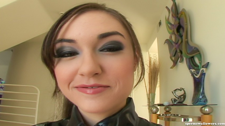 Babe in latex uniform sucks and tugs on a few shafts. - XXXonXXX - Pic 1