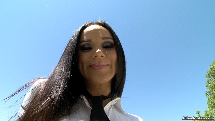 Seductive chick in uniform swallows a giant - XXX Dessert - Picture 1