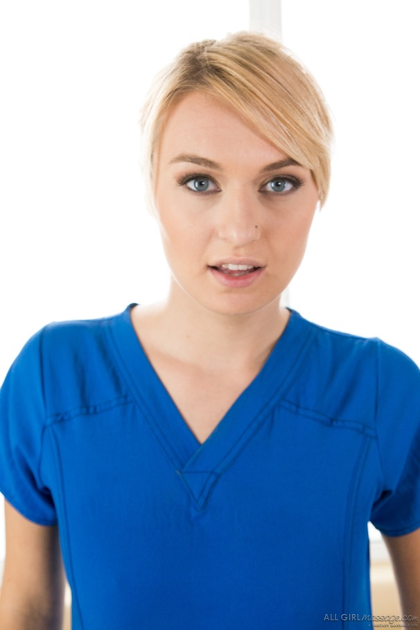 Sexy blonde with deep ocean blue eyes strip - XXX Dessert - Picture 1