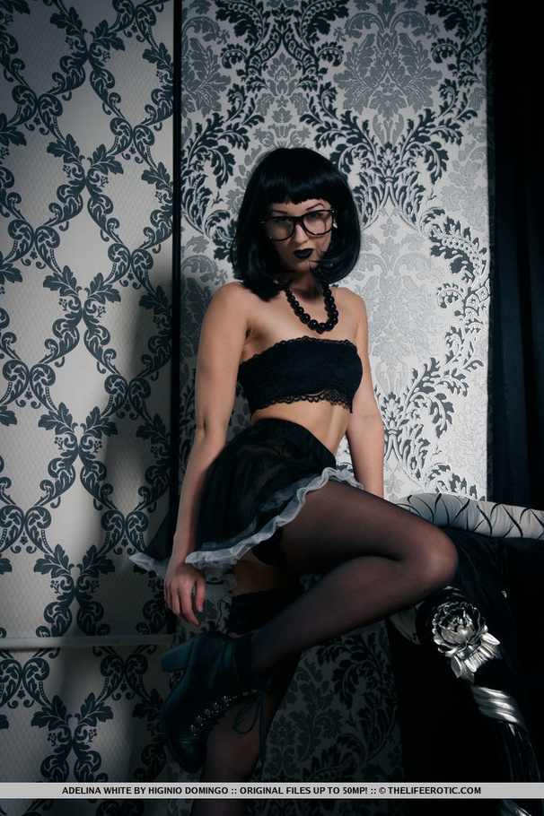 Girl with black lipstick and glasses loves  - XXX Dessert - Picture 1