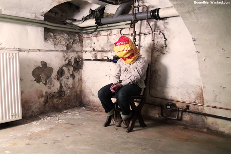 Bound guy with bag over head, stripped and  - XXX Dessert - Picture 1