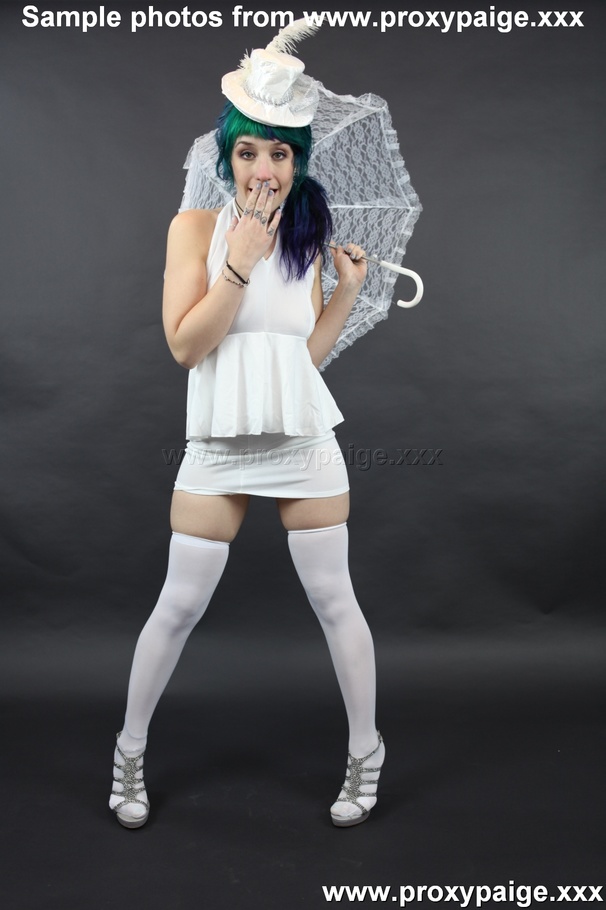 Teen cutie in white suit, hat, stockings and umbrella playing with her asshole prolapse - XXXonXXX - Pic 8