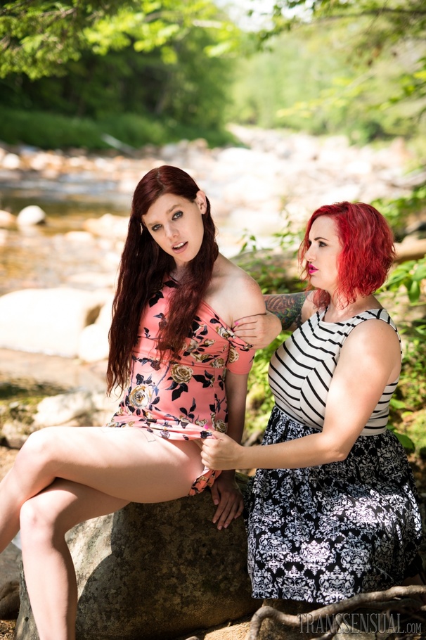 Lovely redhead and brunette angels takes a trip for some outdoor fun - XXXonXXX - Pic 7