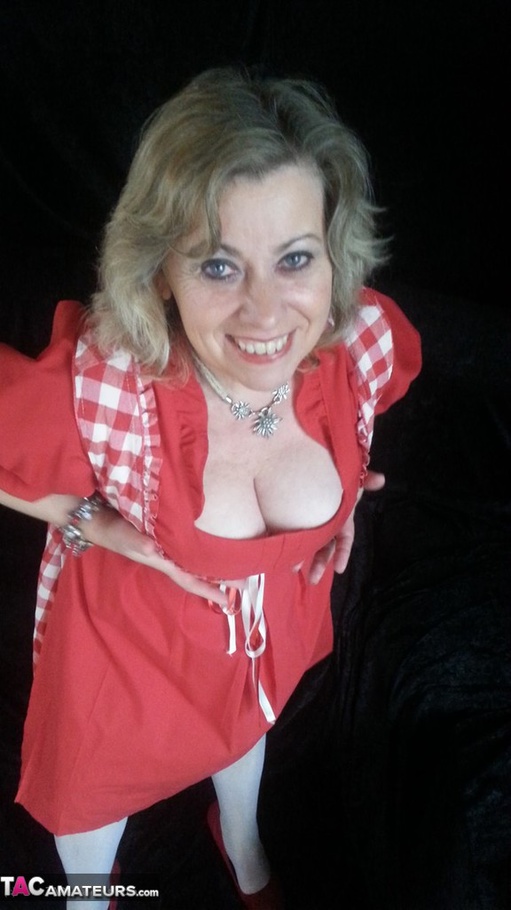 Stunning blonde cougar poses in sexy clothes and fondles her pussy - XXXonXXX - Pic 6