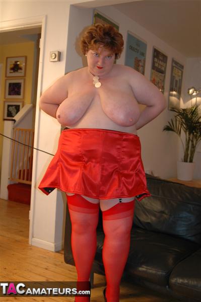 Horny fat bitch is squeezing her pair of gigantic natural tits - XXXonXXX - Pic 7