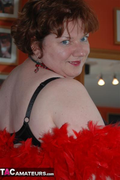 BBW poses in sexy underwear which makes her massive tits look even bigger - XXXonXXX - Pic 7