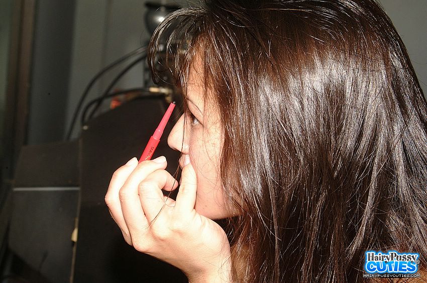 Dark hair cutie with hairy pussy dries hair - XXX Dessert - Picture 10