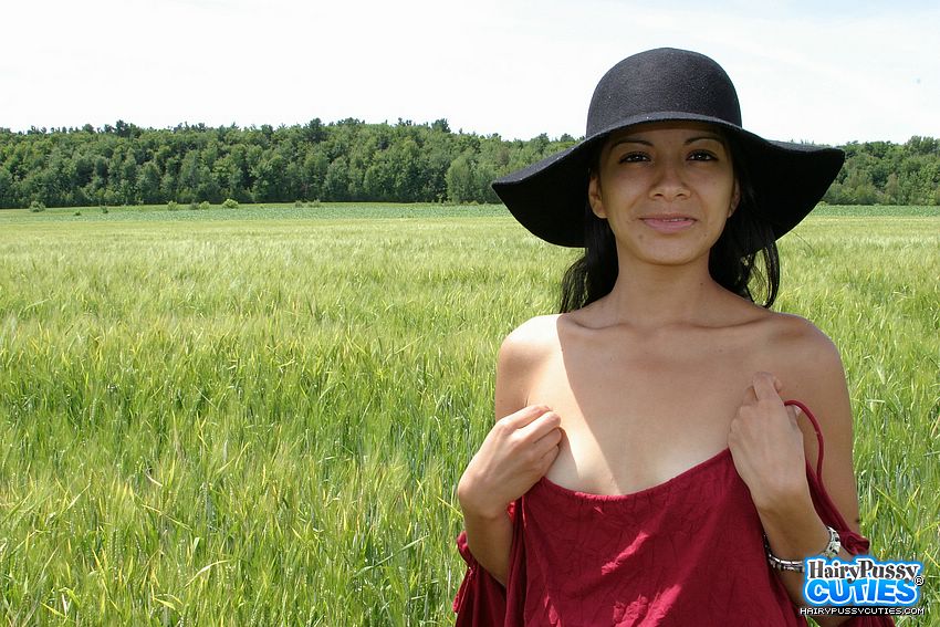 Dark hair slim cutie in black hat and red t - XXX Dessert - Picture 6