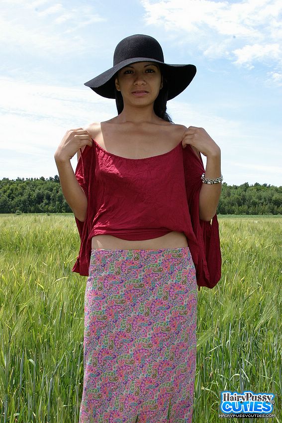 Dark hair slim cutie in black hat and red t - XXX Dessert - Picture 9